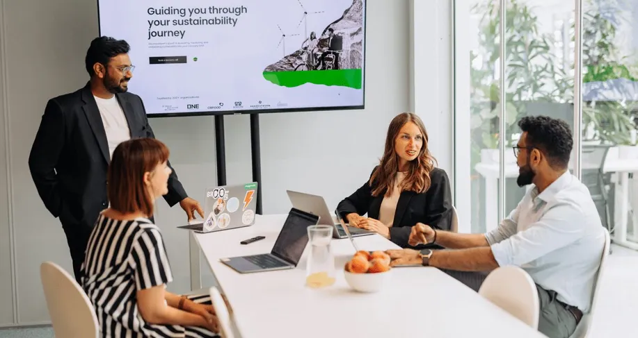 Sustainable startup team diverse